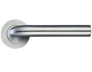 Zoo Hardware ZPS Radius Lever On Round Rose, Satin Stainless Steel - ZPS020SS (sold in pairs)