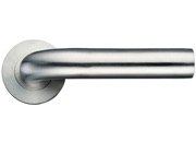 Zoo Hardware ZPS Radius Lever On Round Rose, Satin Stainless Steel - ZPS070SS (sold in pairs)