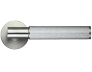 Zoo Hardware ZPS Athena Knurled Lever On Round Rose, Satin Stainless Steel - ZPS120SS (sold in pairs)
