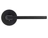 Zoo Hardware Stanza Leon Contract Range Lever On Round Rose, Matt Black - ZPA010-MB (sold in pairs)