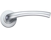 Zoo Hardware Stanza Assisi Lever On Round Rose, Satin Chrome - ZPZ010SC (sold in pairs)