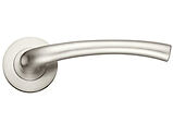 Zoo Hardware Stanza Assisi Lever On Round Rose, Satin Nickel - ZPZ010SN (sold in pairs)