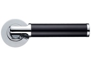 Zoo Hardware Stanza Milan Lever On Round Rose, Dual Finish Polished Chrome & Matt Black - ZPZ030CPMB (sold in pairs)