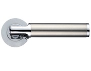 Zoo Hardware Stanza Milan Lever On Round Rose, Dual Finish Polished Chrome & Satin Chrome - ZPZ030CPSS (sold in pairs)