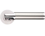 Zoo Hardware Stanza Milan Lever On Round Rose, Dual Finish Polished Nickel & Satin Stainless Steel - ZPZ030PNSS (sold in pairs)