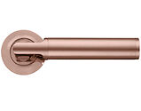 Zoo Hardware Stanza Milan Lever On Round Rose, Tuscan Rose Gold - ZPZ030-TRG (sold in pairs)