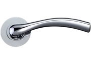 Zoo Hardware Stanza Siena Lever On Round Rose, Polished Chrome - ZPZ050CP (sold in pairs)