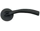 Zoo Hardware Stanza Siena Lever On Round Rose, Oscuro Matt Black (sold in pairs) - ZPZ050-OMB