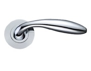 Zoo Hardware Stanza Verona Lever On Round Rose, Polished Chrome - ZPZ060CP (sold in pairs)