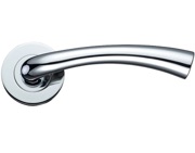Zoo Hardware Stanza Florence Lever On Round Rose, Polished Chrome - ZPZ020CP (sold in pairs)