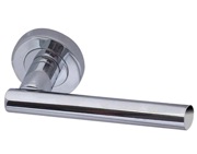 Frelan Hardware Petra Door Handles On Round Rose, Polished Chrome - JV508PC (sold in pairs)