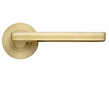 Zoo Hardware Stanza Venice Lever On Round Rose, Favo Satin Brass - ZPZ070-FSB (sold in pairs)