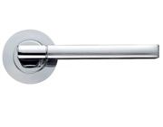 Zoo Hardware Stanza Venice Lever On Round Rose, Dual Finish Satin Chrome & Polished Chrome - ZPZ070SCCP (sold in pairs)