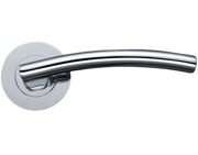 Zoo Hardware Stanza Amalfi Lever On Round Rose, Polished Chrome - ZPZ080CP (sold in pairs)