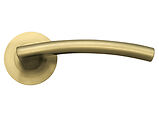 Zoo Hardware Stanza Amalfi Lever On Round Rose, Favo Satin Brass - ZPZ080-FSB (sold in pairs)