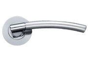 Zoo Hardware Stanza Amalfi Lever On Round Rose, Dual Finish Satin Chrome & Polished Chrome - ZPZ080SCCP (sold in pairs)