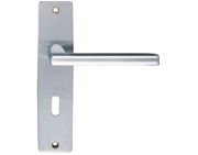 Zoo Hardware Stanza Venice Door Handles On Backplate, Satin Chrome - ZPZ071SC (sold in pairs)