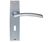 Zoo Hardware Stanza Amalfi Door Handles On Backplate, Satin Chrome - ZPZ081SC (sold in pairs)