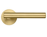 Zoo Hardware Stanza Lucca Lever On Round Rose, Favo Satin Brass - ZPZ090-FSB (sold in pairs)