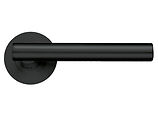 Zoo Hardware Stanza Lucca Lever On Round Rose, Oscuro Matt Black - ZPZ090-OMB (sold in pairs)