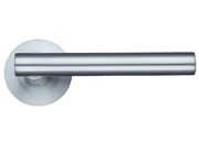 Zoo Hardware Stanza Lucca Lever On Round Rose, Satin Chrome - ZPZ090SC (sold in pairs)