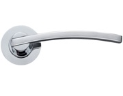 Zoo Hardware Stanza Adria Lever On Round Rose, Dual Finish Satin Chrome & Polished Chrome - ZPZ100SCCP (sold in pairs)