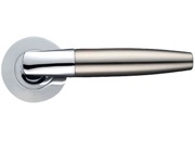 Zoo Hardware Stanza Atlanta Lever On Round Rose, Dual Finish Polished Chrome & Satin Nickel - ZPZ110CPSN (sold in pairs)