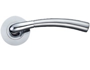 Zoo Hardware Stanza Saturn Lever On Round Rose, Dual Finish Satin Chrome & Polished Chrome - ZPZ130SCCP (sold in pairs)