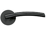 Zoo Hardware Stanza Olympus Lever On Round Rose, Oscuro Matt Black - ZPZ140-OMB (sold in pairs)