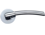 Zoo Hardware Stanza Olympus Lever On Round Rose, Dual Finish Satin Chrome & Polished Chrome - ZPZ140SCCP (sold in pairs)