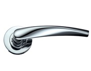 Zoo Hardware Stanza Vesta Lever On Round Rose, Polished Chrome - ZPZ210CP (sold in pairs)