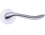 Zoo Hardware Stanza Lincoln Lever On Round Rose, Polished Chrome - ZPZ240CP (sold in pairs)