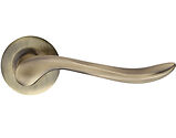 Zoo Hardware Stanza Lincoln Lever On Round Rose, Florentine Bronze - ZPZ240FB (sold in pairs)