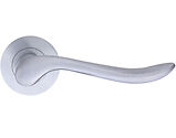 Zoo Hardware Stanza Lincoln Lever On Round Rose, Satin Chrome - ZPZ240SC (sold in pairs)