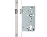 Zoo Hardware Vier 72mm c/c DIN Roller Latch (Square Or Radius Profile), Satin Stainless Steel - ZRD0060LSS