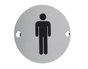 Zoo Hardware ZSA Door Sign - Male Sex Symbol, Satin Aluminium -  ZSA01SA