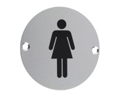 Zoo Hardware ZSA Door Sign - Female Sex Symbol, Satin Aluminium - ZSA02SA