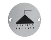 Zoo Hardware ZSA Door Sign - Shower Symbol, Satin Aluminium - ZSA04SA
