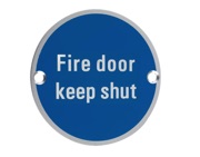 Zoo Hardware ZSA Door Sign - Fire Door Keep Shut, Satin Aluminium - ZSA09SA