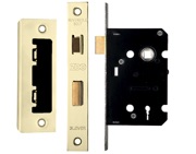 Zoo Hardware 3 Lever Contract Sash Lock (64mm OR 76mm), PVD Stainless Brass - ZSC364PVD