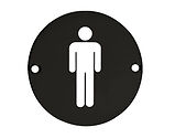Zoo Hardware ZSS Door Sign - Male Sex Symbol, Powder Coated Black - ZSS01-PCB
