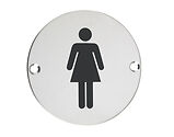 Zoo Hardware ZSS Door Sign - Female Sex Symbol, Polished Stainless Steel - ZSS02PS