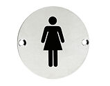 Zoo Hardware ZSS Door Sign - Female Sex Symbol, Satin Stainless Steel - ZSS02SS