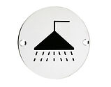 Zoo Hardware ZSS Door Sign - Shower Symbol, Polished Stainless Steel - ZSS04PS