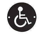Zoo Hardware ZSS Door Sign - Disabled Facilities Symbol, Powder Coated Black - ZSS07-PCB