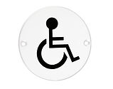 Zoo Hardware ZSS Door Sign - Disabled Facilities Symbol, Powder Coated White - ZSS07-PCW