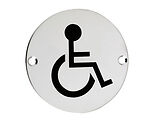 Zoo Hardware ZSS Door Sign - Disabled Facilities Symbol, Polished Stainless Steel - ZSS07PS