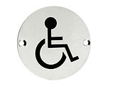 Zoo Hardware ZSS Door Sign - Disabled Facilities Symbol, Satin Stainless Steel - ZSS07SS
