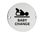 Zoo Hardware ZSS Door Sign - Baby Change Symbol, Polished Stainless Steel - ZSS08PS