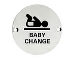 Zoo Hardware ZSS Door Sign - Baby Change Symbol, Satin Stainless Steel - ZSS08SS